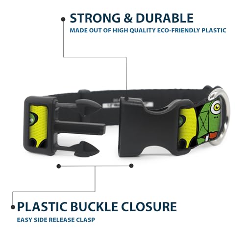 Collar Monstruos Primer Plano Buckle Down anticaídas con ajuste de 13 a 18 pulgadas para perros 5