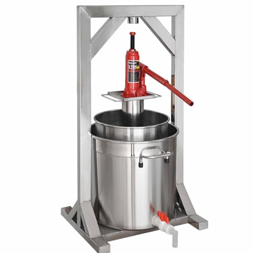 URJWAN Pressoir à Fruits, Pressoir à Vin De Fruits 12/22/36 L, Pressoir Domestique Manuel, Pressoir à Cidre en Acier Inoxydable avec Hydraulique, pour Faire du Cidre, du Vin Et du Cidre,12L