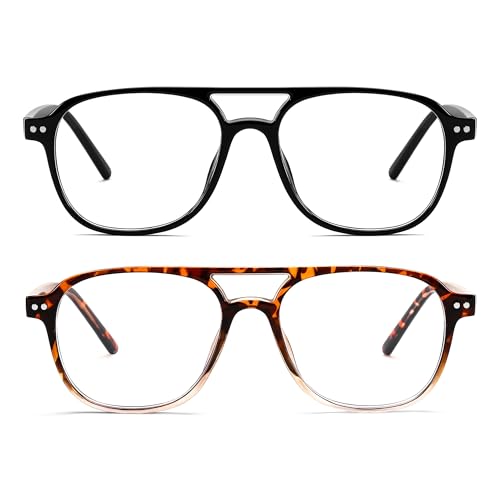Image of FEISEDY Blue Light Blocking Glasses Women Men Square Computer Lightweight Pilot Glasses Anti Eyestrain & UV Glare B0141