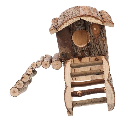 ORFOFE ハムスターハウス 飾りネズミの隠れ家 繊細なハムスターの隠れ家 ハムスタークライミングおもちゃ 家のネズミの隠れ家 木のネズミの隠れ家 ハムスターの生息地 ハムスター遊び場 木製