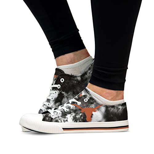 FOCO Texas Longhorns NCAA Womens Low Top Tie Dye Canvas Shoe - 8 by FOCO - Image 2