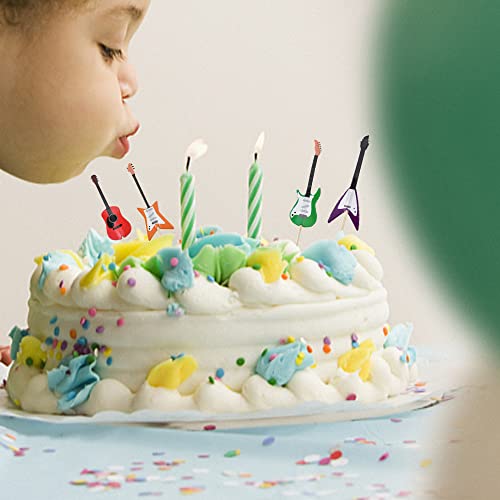 Hokpa HZ-116 Guitar Cupcake Toppers Kid Boy Birthday Cupcake Decorations Kids' Gathering Diy Home Theme Party Food Fruit Cake Picks thumb #2