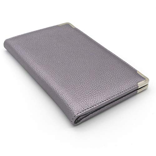 Brinero Professional Server Books for Waitress,Grain Pattern, Better Zipper Pocket, Clean Cover, Exclusive Double Core, Firmer Writing Service, Restaurant Server Book for Waiter (Silver Plum)