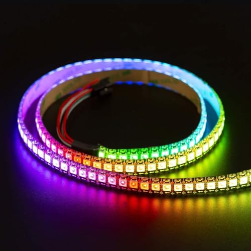 Image of WS2812B RGBIC LED Strip Light 1 Meter, 144 Individually Addressable LEDs, High Density Pixel Strip, 5V RGB Lighting for DIY Projects, Gaming Setup, TV Backlight & Room Decor