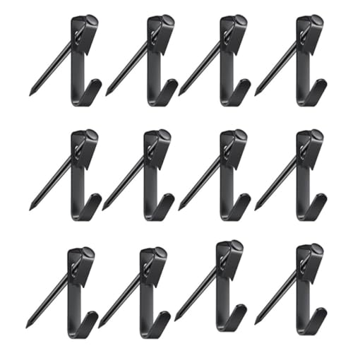 Image of 50 Pack Picture Hanging Hooks with Nails Kits Black Photo Frame Hook 50LB