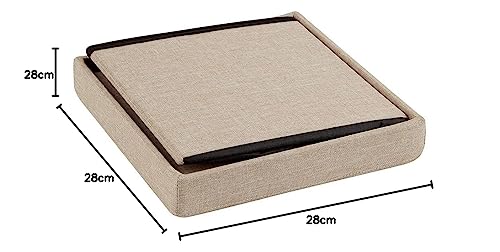 Image of ABTRIX with AB Fabric Folding Organizer Storage Ottoman Bench Footrest Stool Coffee Table Cube, Indoor Toys Chest Stool,Quick&Easy Assembly,22L Capacity,Padded (30X30X30 Cm,Beige)