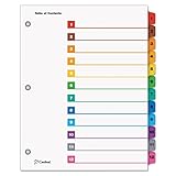 Cardinal OneStep Index System, 12-Tab, Numbered, Multi-Color, 1 Set (61218)