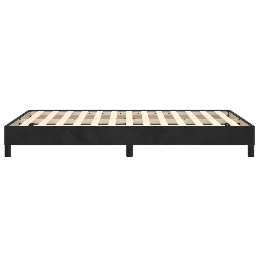 vidaXL Polsterbett, Bett Bettgestell mit Lattenrost, Schlafzimmerbett Doppelbett mit Stützbeinen, Bettrahmen Schlafzimmermöbel, Schwarz 120x200cm Samt