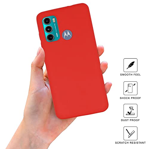 Image of SPRIG Compatible with Motorola G60 Liquid Silicone Premium Back Cover Drop Tested Shock Proof Mobile Case for Men, Women, Boys and Girls with Camera Protection (Red)