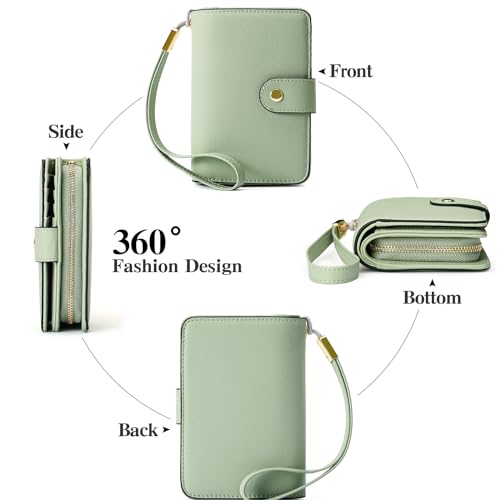 GAEKEAO Ladies Leather Purse RFID Blocking Women's Wallet Bifold Ladies Credit Card Wallet with Zip Around Coins Section Real Leather Purse - Image 5