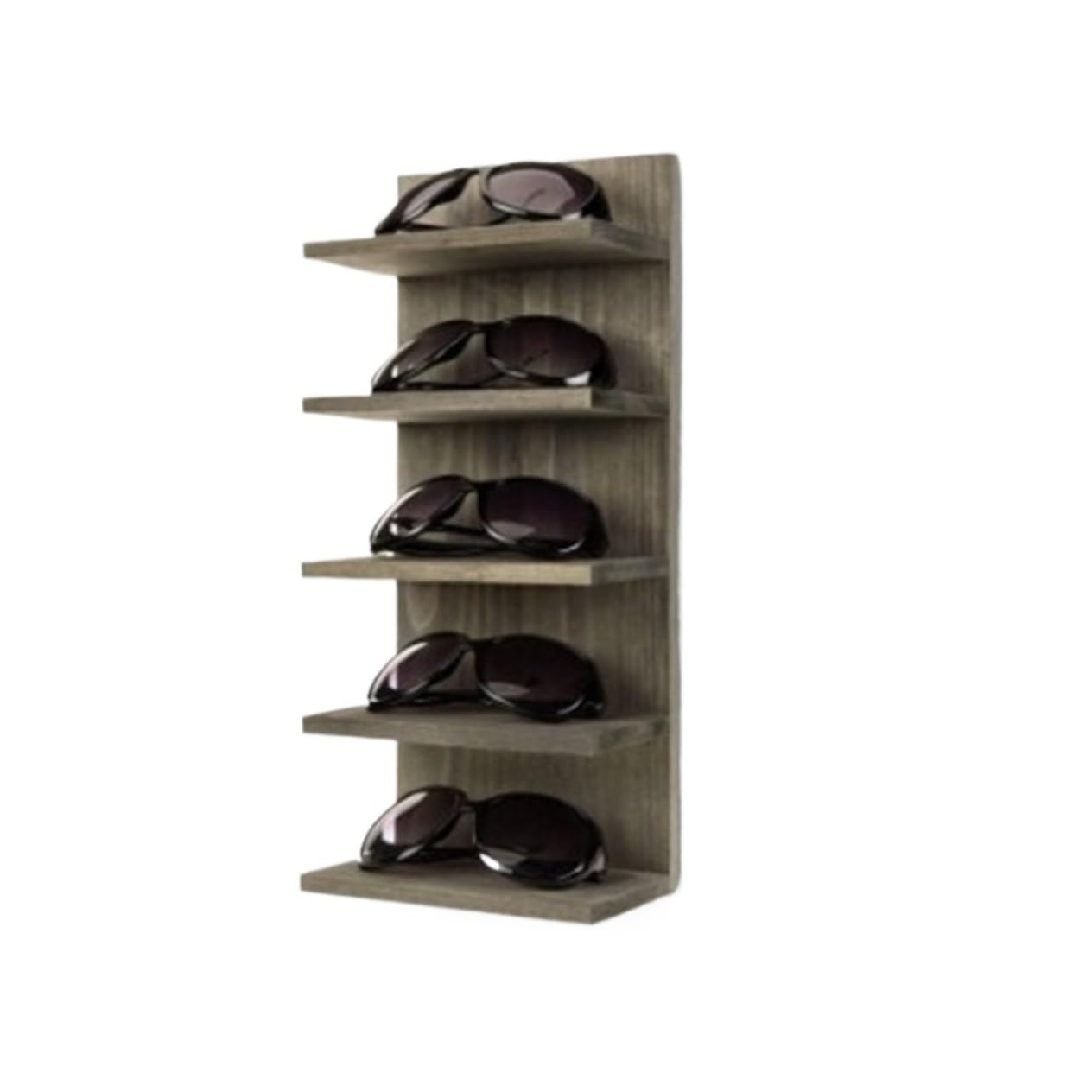 BJfhRH Sunglasses Display For Entryway Wall Mounted 5-Tier Wood Eyeglasses Sunglass Holder Rack For Entryway Home Office