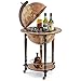 Zoffoli Globus Bar Da Vinci Rust 40 cm Weltkugel Hausbar mit Lenkrollen - Barschrank Getränkefach aus Nussbaumholz für Whiskey und Getränke