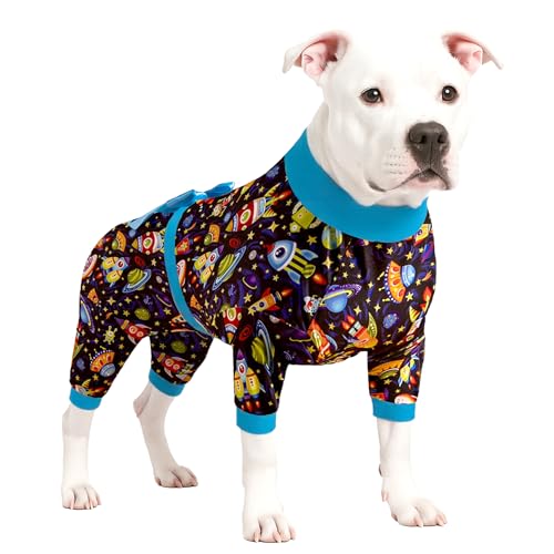 LovinPet Dog Clothes for Large Dogs - Large Dog Pajamas, Post Surgery Recovery Shirt, Stretchy Fabric Dog PJ's, Anti Licking, Ea