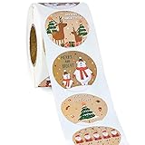 CALIDAD PREMIUM: adorables pegatinas navideñas redondas en 6 diseños, hechas de material de primera calidad, suaves para escribir, buenas para expresar tu mente con mayor precisión y transmitir tu bendición.