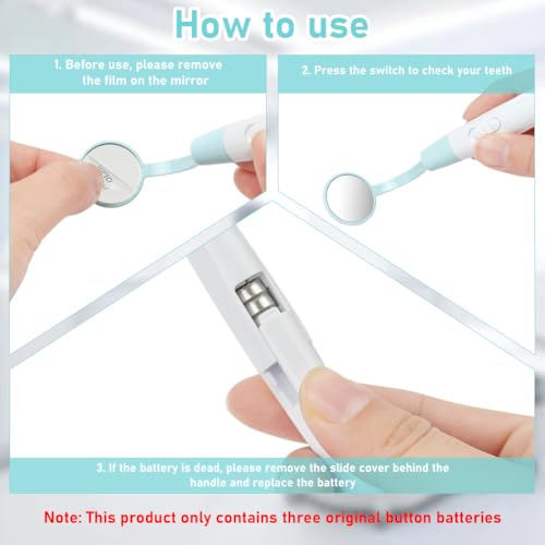 Flintronic Mundspiegel mit LED-Licht, Oral Dental Mirror, Antibeschlag Dentalspiegel mit 2 Beleuchtungsmodi, Mund Zahn Inspektion Spiegel, Wiederverwendbare LED Zahnpflegespiegel für Zahnpflege