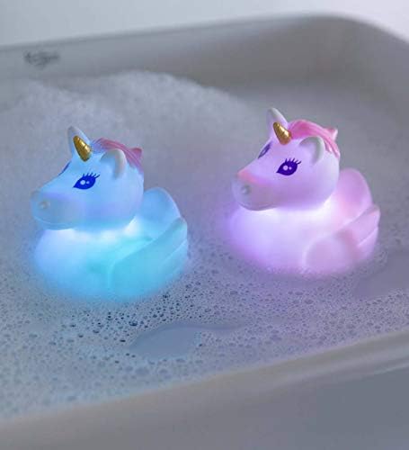 Magic Cabin Unicorn Bath Ducks, Set of 2 - Bathtub Water Toys - Approx. 3.5'' sq.