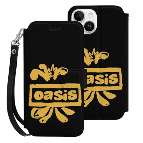iPhone15用ケース 手帳型 オアシス OASIS バンド スマホケース ストラップ付き 財布型 アイフォン15用ケース おしゃれ 軽量 背面 携帯カバー カード収納 スタンド機能 PUレザー 耐衝撃