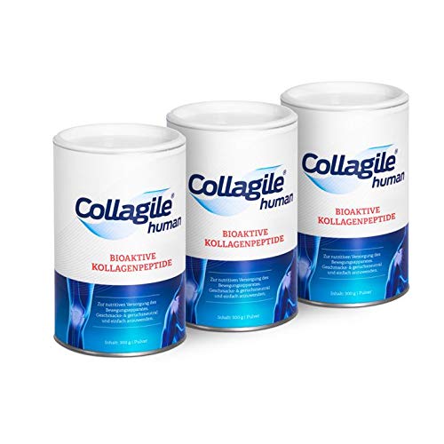 Collagile human - 3er Pack - je 300g pro Dose - Zur nutritiven Versorgung der Gelenke wie z.B. Knie, Schulter, Hüfte und Hände.