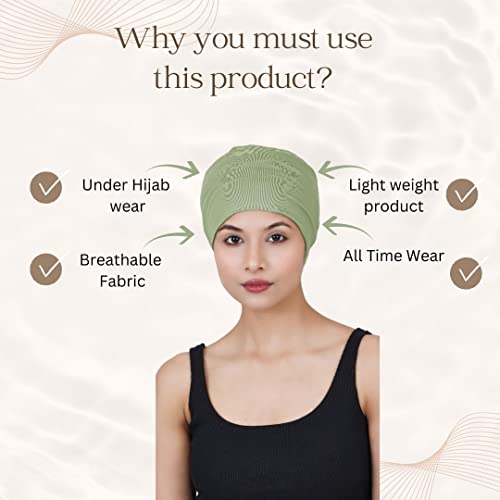 Image of The Headscarves Women Silky Soft Bamboo Viscose Sleep Cap for Hair Loss Chemo Headwear Skull Cap Free Size (Multicolor) (HS3 Multicolor)
