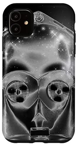 Coque iPhone 11 Star Wars C-3PO rétro noir galaxie pour protéger son téléphone des chutes
