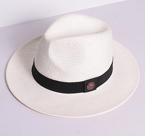 Chapéu Masculino Panamá Palha Shantung Creme Faixa Classica (G)