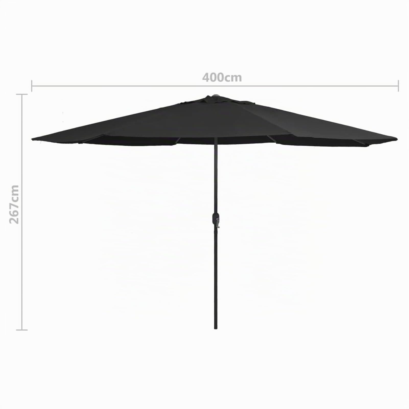 ShGaxin parasol de jardin manche métal noir 400 cm, parasols de piscine et terrasse extérieur