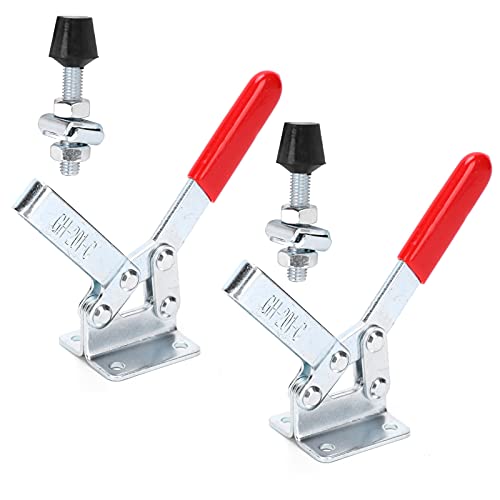 Morsetto a levetta per 2 pezzi per utensili manuali, morsetto a levetta Morsetto orizzontale rosso antiscivolo Morsetto orizzontale a sgancio rapido per tenere premuto l'utensile