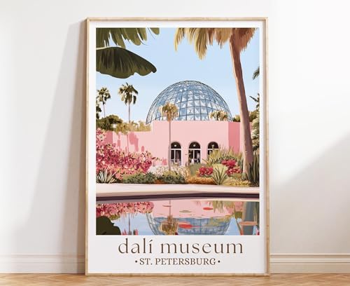Dali Museum St. Petersburg Travel Poster, Surrealist Art Print, Florida Landmark Decor, Museum Wall Art, Cultural