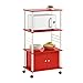 SoBuy® FRG12-R Küchenwagen mit 3 Ablagen und 2 Türen Küchenschrank Rollschrank Mikrowellenschrank rot BHT ca: 60x114x40cm