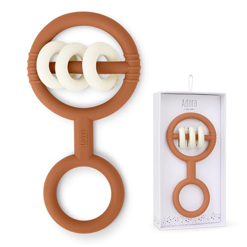 Image of La'dore Baby Teething Toys Premium Baby Double Teether Soft Food-Grade Silicone Teethers for Babies – Shaped Easy to Clean Teething Ring Soother for Infants (Luggage)