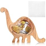 🦕【Material premium】: esta alcancía está hecha de un excelente material de madera con superficie y bordes lisos, que es ecológico, sin olor peculiar, no es fácil de romper, resistente y duradero.