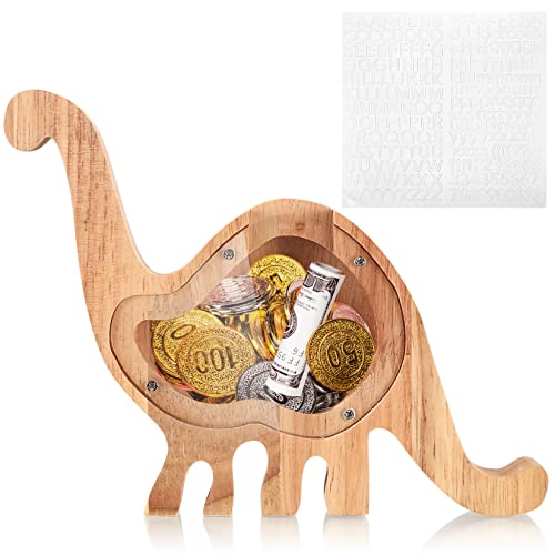 Huchas de Dinosaurio de Madera, Hucha de Juguete Personalizada para Niños, Niñas, Adultos, Decoración de Navidad Festividad Cumpleaños, Juguete Regalo