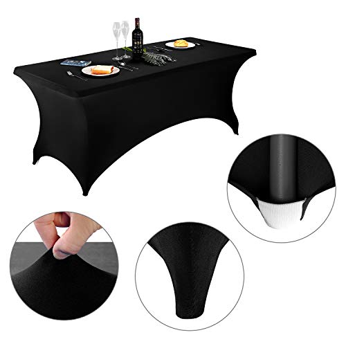 Lzy Spandex Fitted Stretch Table Cover For 6 Ft Or 4Ft Or 8Ft Folding Table, Rectangular Cocktail Tablecloth, Perfect For Party Or Banquet #TOP2