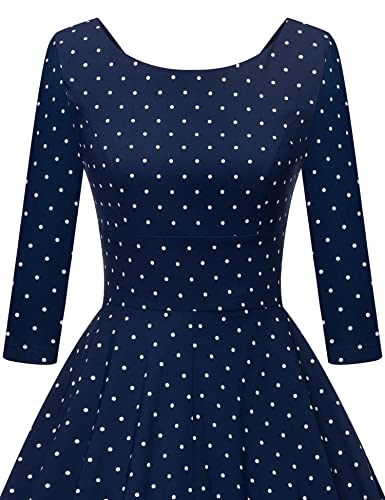 Image of GownTown Women's 1950s Vintage Dresses Short Sleeves Cocktail Stretchy Party Dresses with Pocket