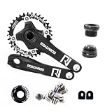 ROADNADO Fahrrad Kurbelarm Set Aluminiumlegierung Kurbelgarnitur für MTB 170mm 104BCD Kurbel Garnitur 34T / 36T Mit Bolzen Leicht Stoßfest Einfache Installation Mountainbike Faltrad Fahrrad Kurbel