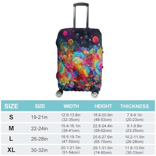 Suitcase Covers for Luggage Washable Luggage Cover Bright Beautiful Colorful Art Luggages Wheel Covers Elastic Travel Carry On Suitcase Cover Travel Luggages Protector Sleeve Fit 29-32 Inch M2