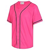 Pullonsy Pink Softball Baseball Jersey for Men Women 80s 90s 00s 10s Hip Hop Shirts Party Gift Stree