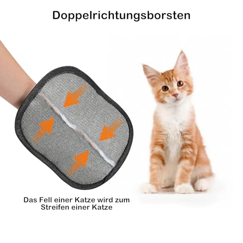 runpeak Tierhaarentferner Handschuh – 2 Stück Effiziente Haarentfernung, Katzenhaarentferner, Doppelseitiger Fellmagnet, Wiederverwendbarer Haarentfernung Handschuh Tiere mit Anti-Statik-Funktion
