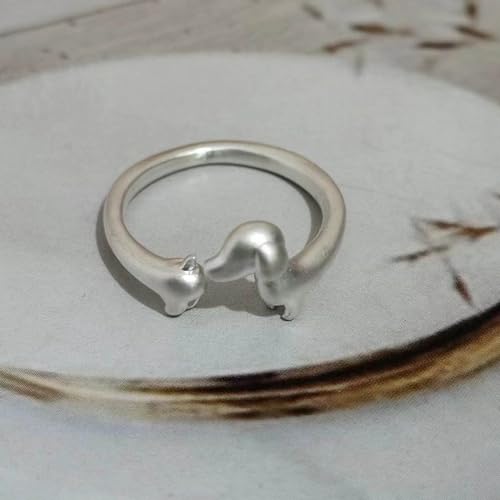 Unique Dachshund Inspired Rings Adjustable Size Open Rings Jewelry Personality Finger Decoration Retro Fingers Ornament3