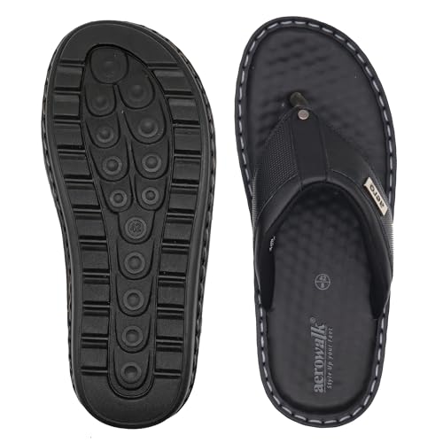 Image of AEROWALK Stylish T-Shape Fashion Slipper for Men | Comfortable | Lightweight | Anti Skid | Casual Office Footwear(SF16)