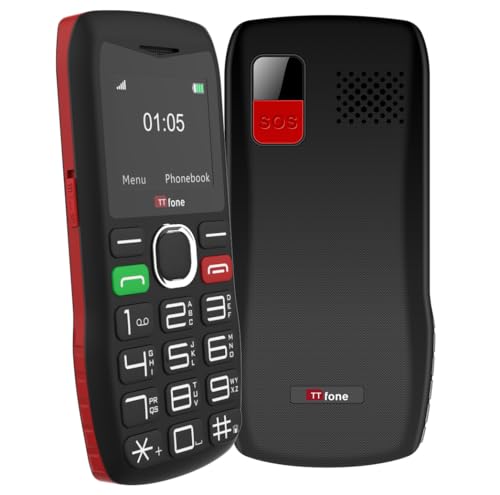 Teléfono móvil fácil de usar con botón de asistencia SOS para ancianos TTfone TT880 rojo 7