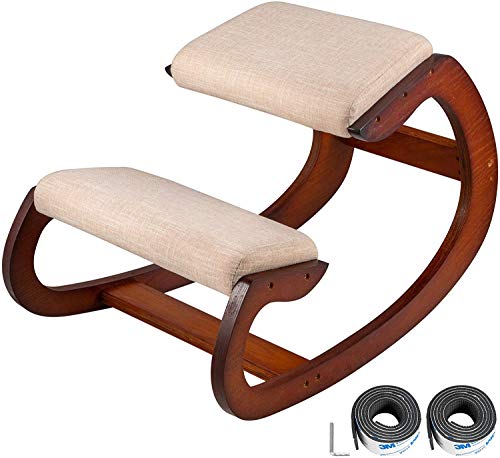 CYHY La ergonomía de Rodillas Oficina en casa Rodilla heces Pesada Silla Plegable Postura de estrés Modelado de los niños positivos de Aprendizaje para Sentarse Sencilla de Madera Maciza,Brown