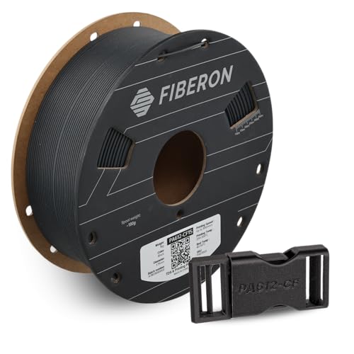 Polymaker Fiberon PA612-CF15 Carbon Fiber Nylon Filament 1.75mm Black 1kg, Fiberon PA612-CF15 Strong & Low Moisture Sensitive Nylon 1.75mm 3D Printing Filament