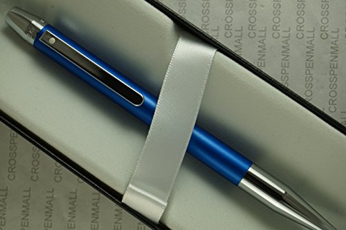 Image of Cross Sheaffer Definie Matte Blue Finish and Polished Appointment with Sheaffer Signature dot of Excellence Slim Ballpoint Pen