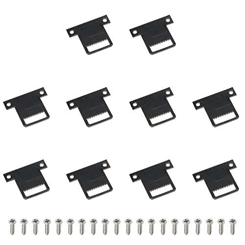 Image of MroMax 20PCS Sawtooth Picture Hangers Iron Picture Hangers 1.26 inch x 0.31 inch Double Hole Picture Frames Hangers for Hanging Clock Paintings Artwork Picture Frame Hook Photos Black