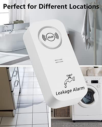 Fuers Wireless Water Detectors Battery Operated Leak Alert Water Leak Alarm, 90 Db Alarm Sensor, Sensitive Leak And Drip Alarm, Suitable For Home Use(Shipped Without Battery)-6 Pack #TOP6