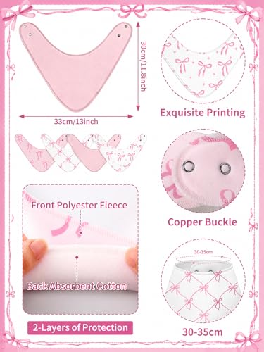 Image of 4 Pcs Baby Bandana Bib Cute Baby Nursery Decor Cotton Newborn Infant Feeding Drool Bib for Drooling and Teething Girl Boy