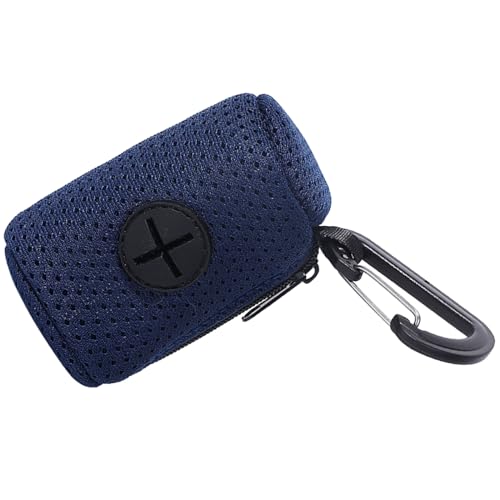 Mllepjdh Practical Dog Poop Bag Dispenser Pet Waste Bag Holder MeshFabric Poop Bag Dispenser For Dogs Walking Outdoor Dog Supply Pet Poop Bag Dispenser, Navy blue