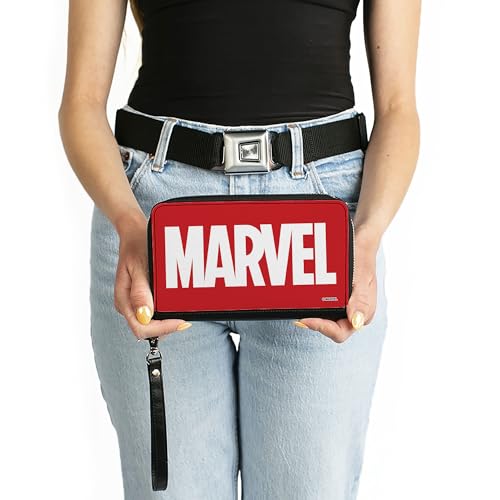 Buckle-Down Women's PU Zip Around Wallet Rectangle-Marvel Comics, 7.5"x4.5"3