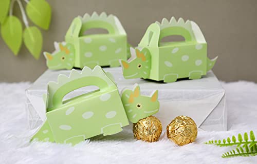 Image of SATYAM KRAFT 20 Pcs Small Dinosaur Theme Folding Gift Boxes - Paper Storage Box for Chocolate, Dry Fruits, Return Gifts, Birthday, Wedding, Engagement Party Favors (Pack of 20, Green)